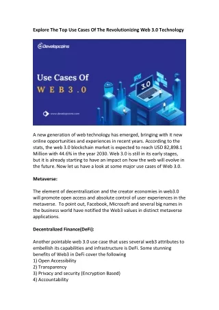 explore the top use cases of the revolutionizing