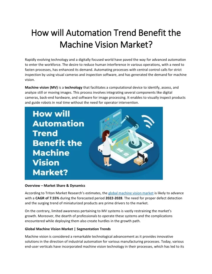 how will automation trend benefit the machine vision market