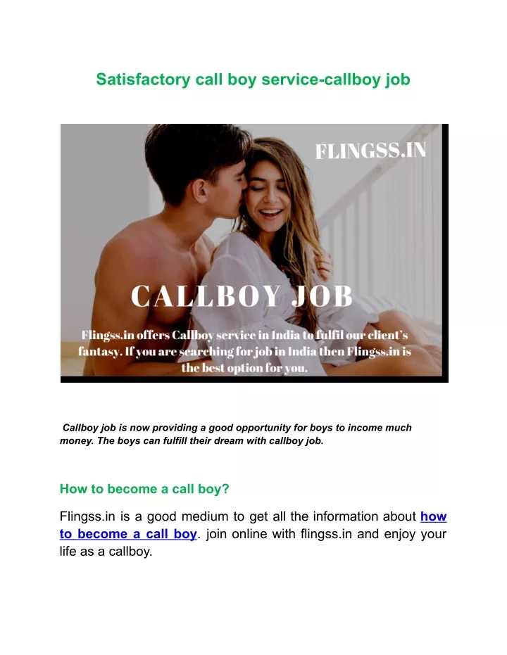 satisfactory call boy service callboy job