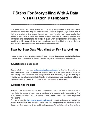 7 steps for storytelling with a data