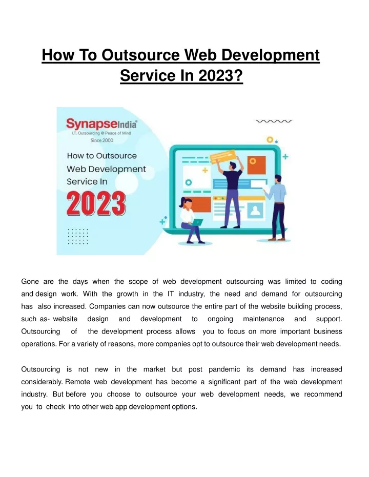 how to outsource web development service in 2023