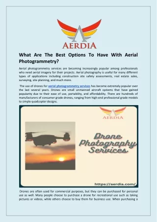 What_Are_The_Best_Options_To_Have_With_Aerial_Photogrammetry