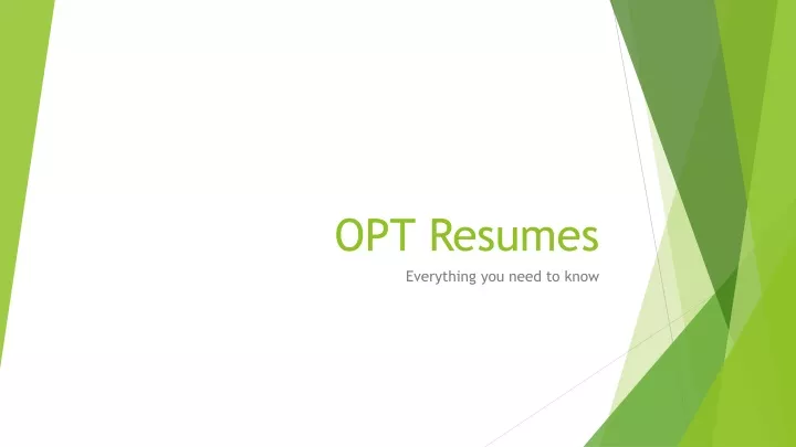 opt resumes