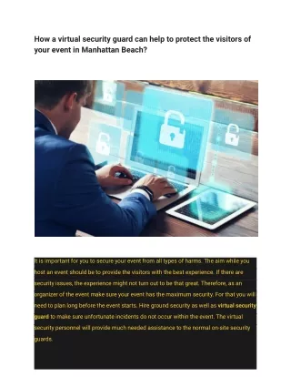 how a virtual security guard can help to protect