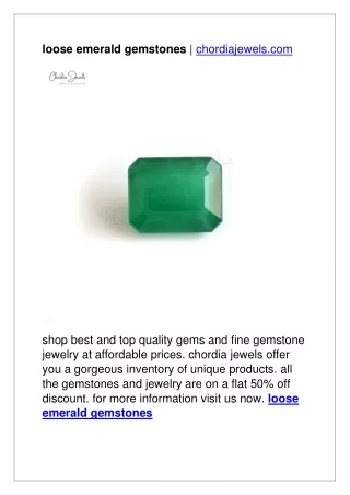 loose emerald gemstones | chordiajewels.com