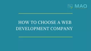 how to choose a web development company