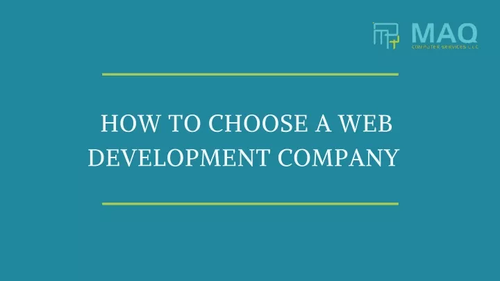 how to choose a web development company