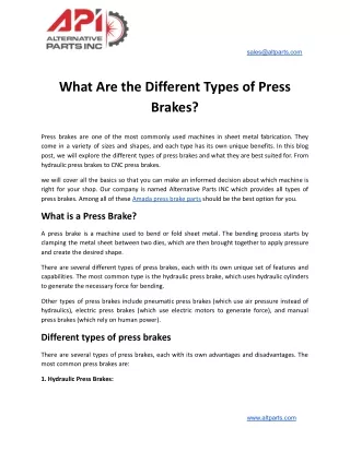 What Are the Different Types of Press Brakes