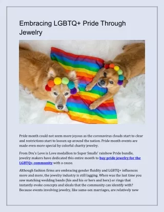 Embracing LGBTQ  Pride Through Jewelry