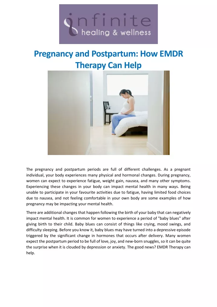 pregnancy and postpartum how emdr therapy can help