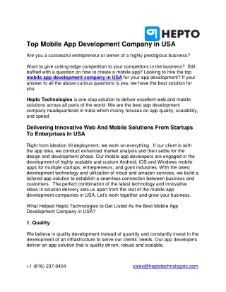top mobile app development company