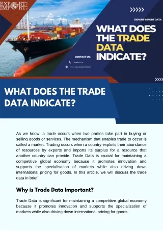 What does the Trade Data Indicate?