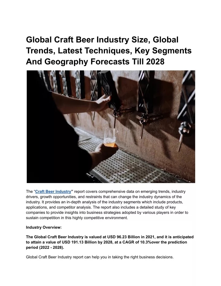 global craft beer industry size global trends