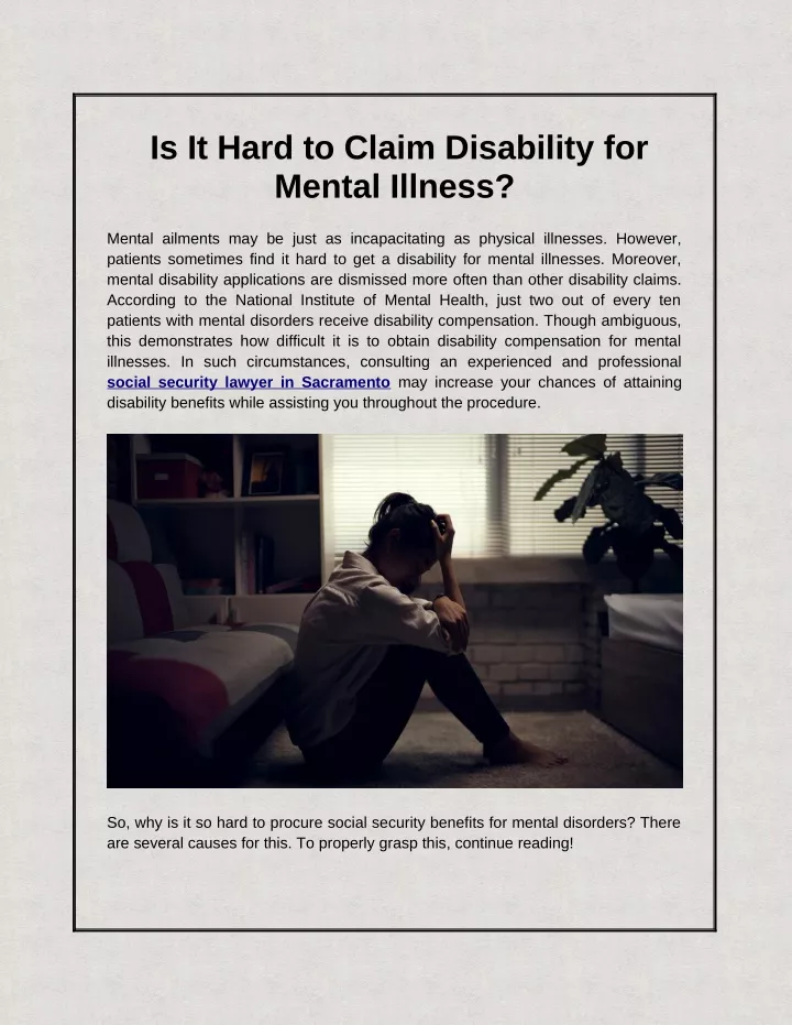 is it hard to claim disability for mental illness