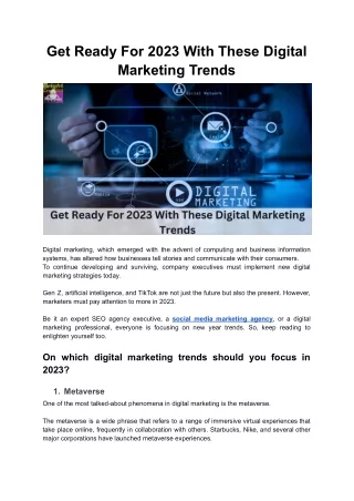 Get Ready For 2023 With These Digital Marketing Trends