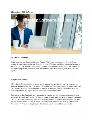 4 benefits of erp software
