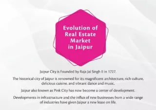 Evolution of real estate market in jaipur