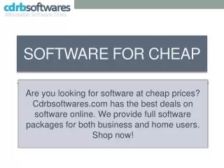 Software For Cheap