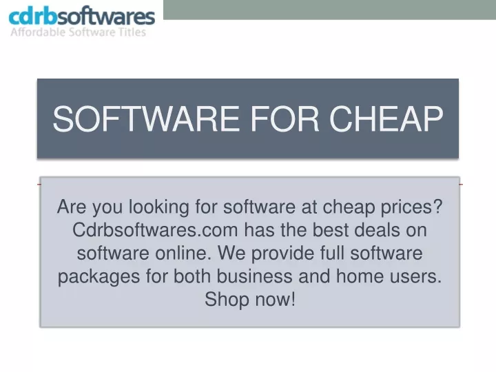 software for cheap