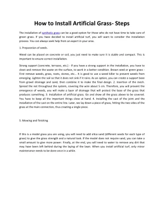 how to install artificial grass steps