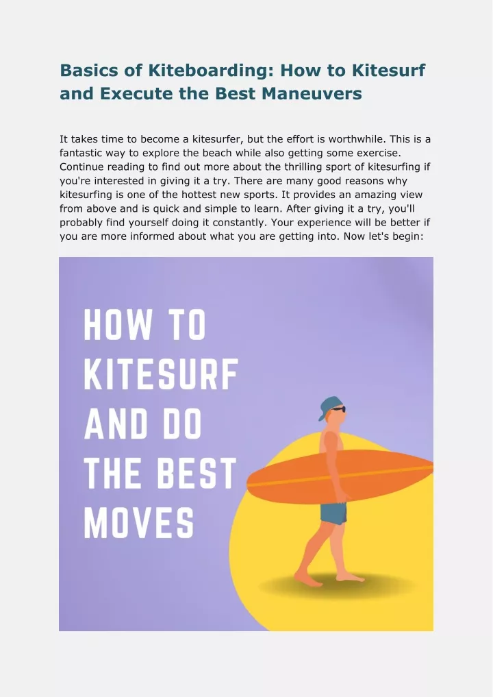 basics of kiteboarding how to kitesurf