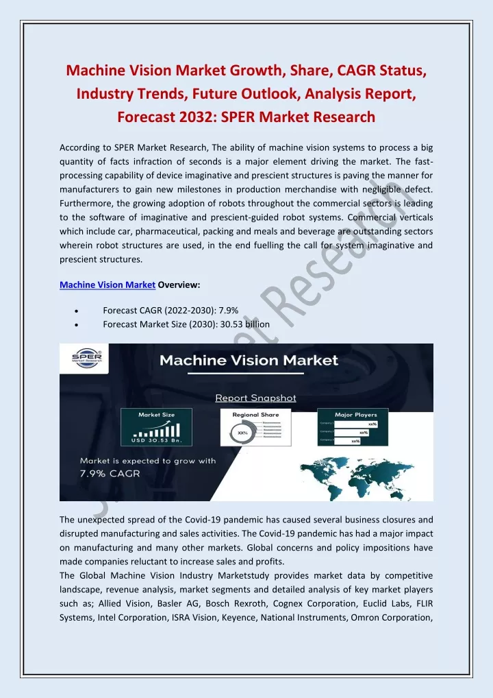 machine vision market growth share cagr status
