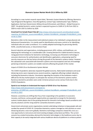biometric system market worth 51 6 billion by 2029
