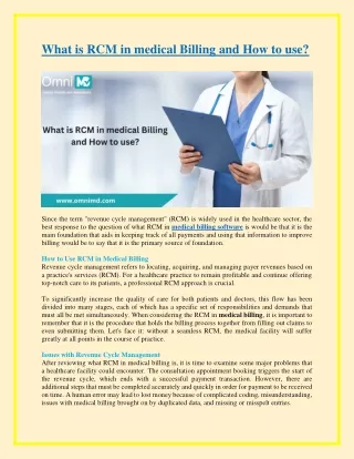 What is RCM in medical Billing and How to use