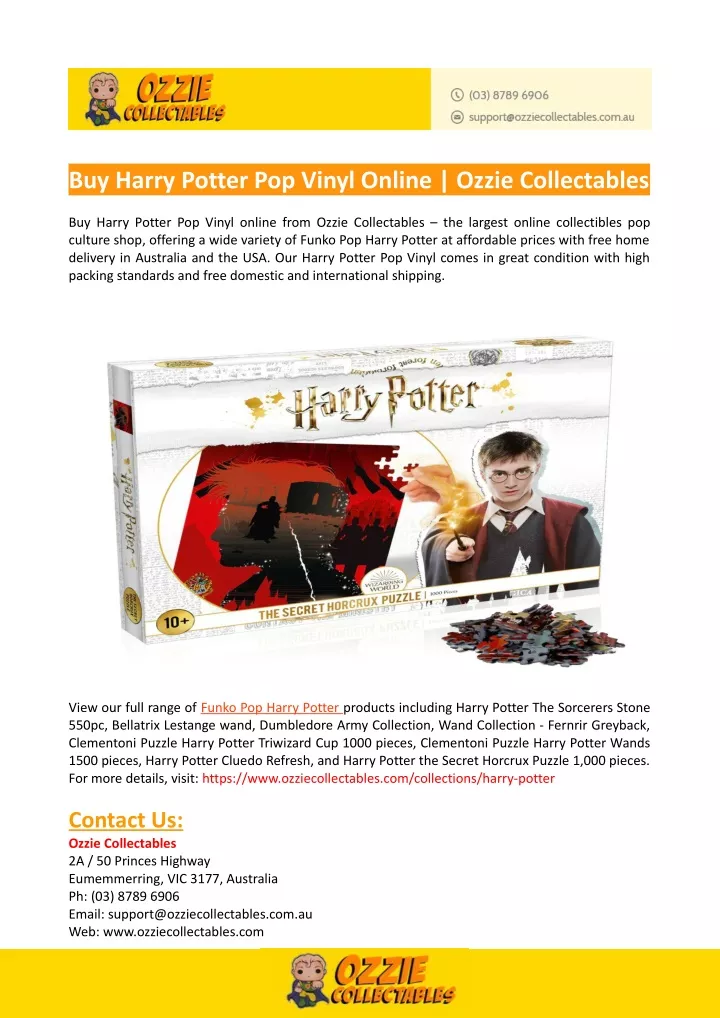 buy harry potter pop vinyl online ozzie