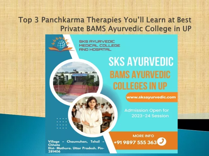 top 3 panchkarma therapies you ll learn at best private bams ayurvedic college in up