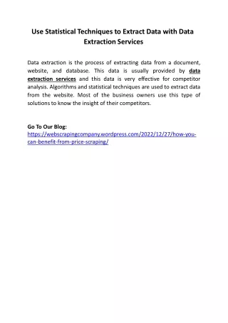 use statistical techniques to extract data with