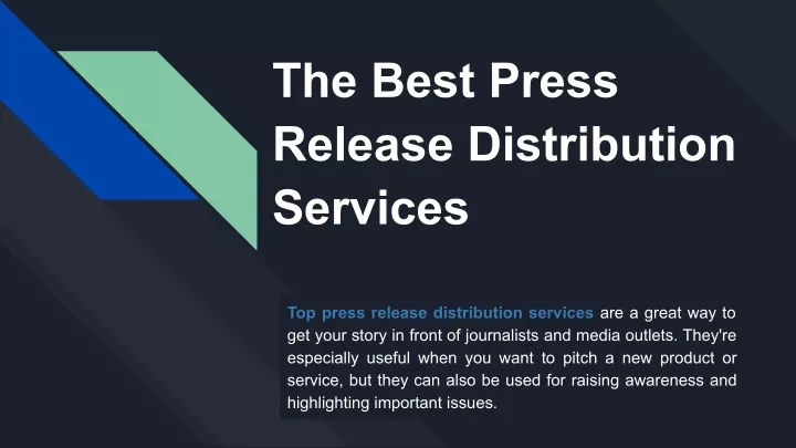 the best press release distribution services