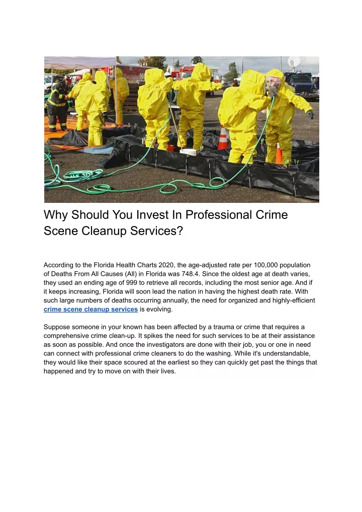 why should you invest in professional crime scene