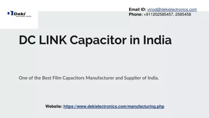 dc link capacitor in india