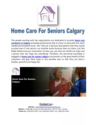 home care for seniors calgary