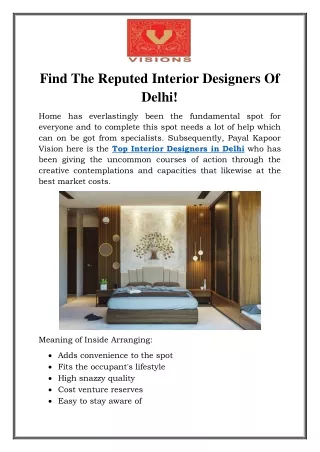 Top Interior Designers in Delhi  Call-9811047332