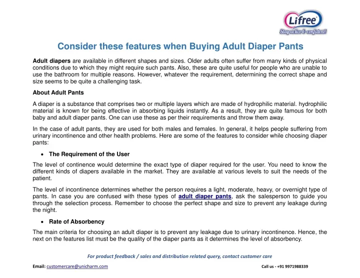 consider these features when buying adult diaper