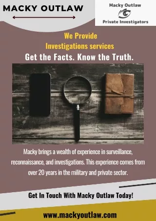 Investigation Services | Private Investigator | Macky Outlaw