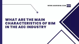 what are the main characteristics of BIM in the AEC industry