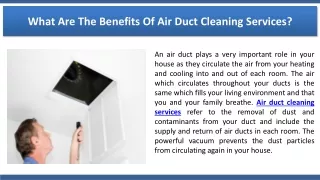 What Are The Benefits Of Air Duct Cleaning Services