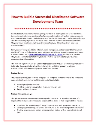 How to Build and Maintain Software Development Team