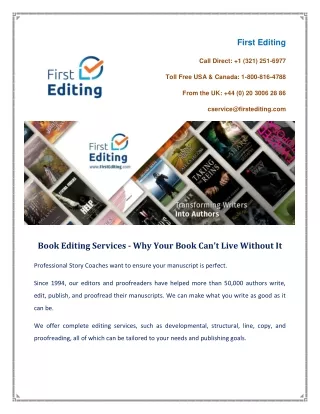 Book Editing Services - Why Your Book Can't Live Without It