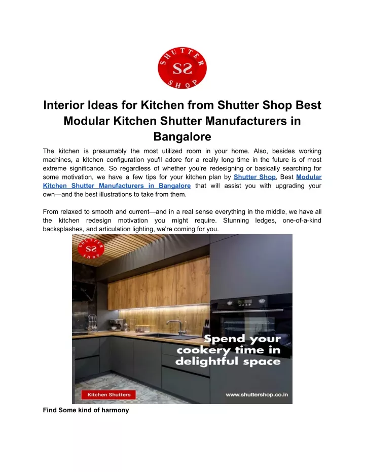 interior ideas for kitchen from shutter shop best