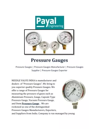 Pressure Gauges payal