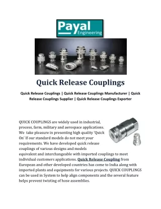 Quick Release Couplings payal