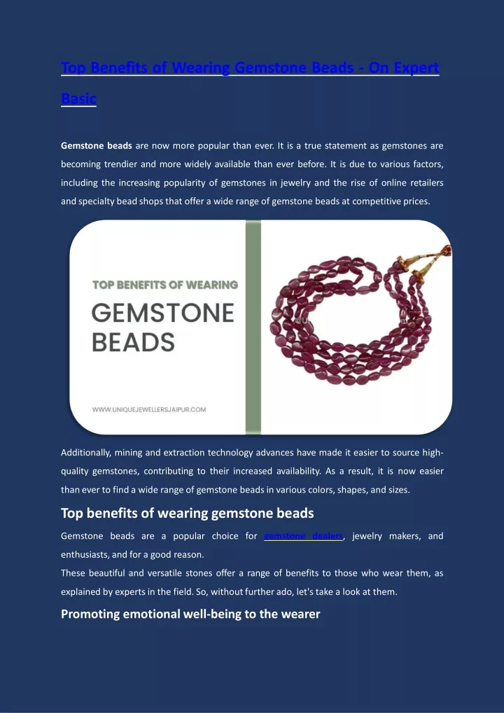 top benefits of wearing gemstone beads on expert