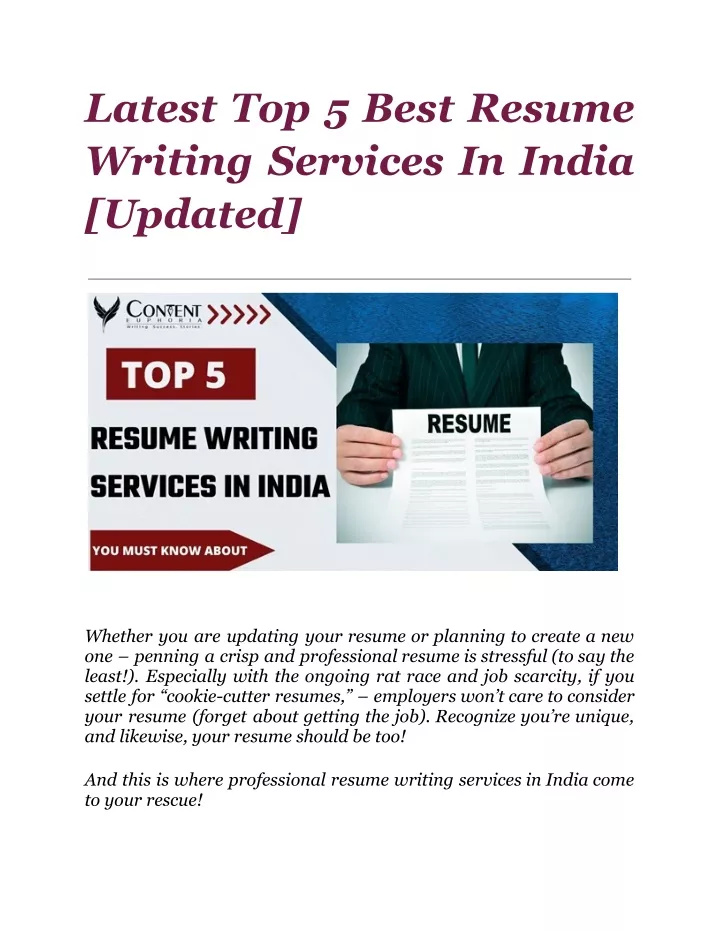 best resume writing service in india