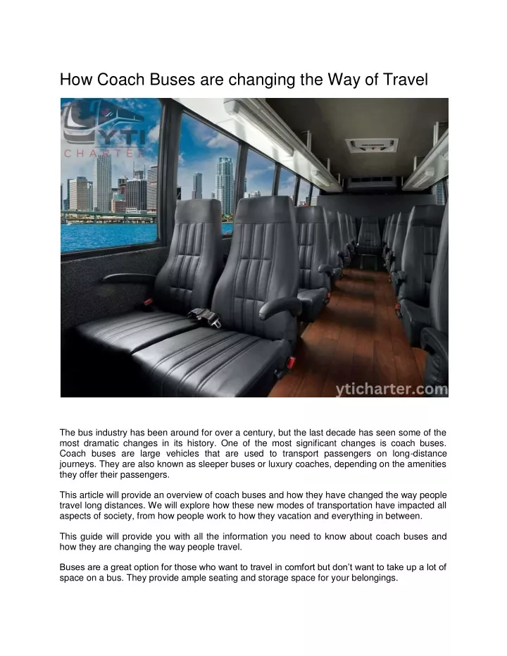 how coach buses are changing the way of travel