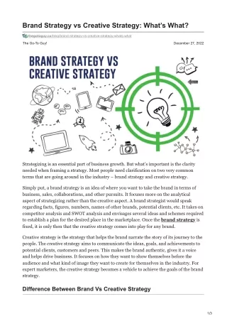 thegotoguy.co-Brand Strategy vs Creative Strategy Whats What