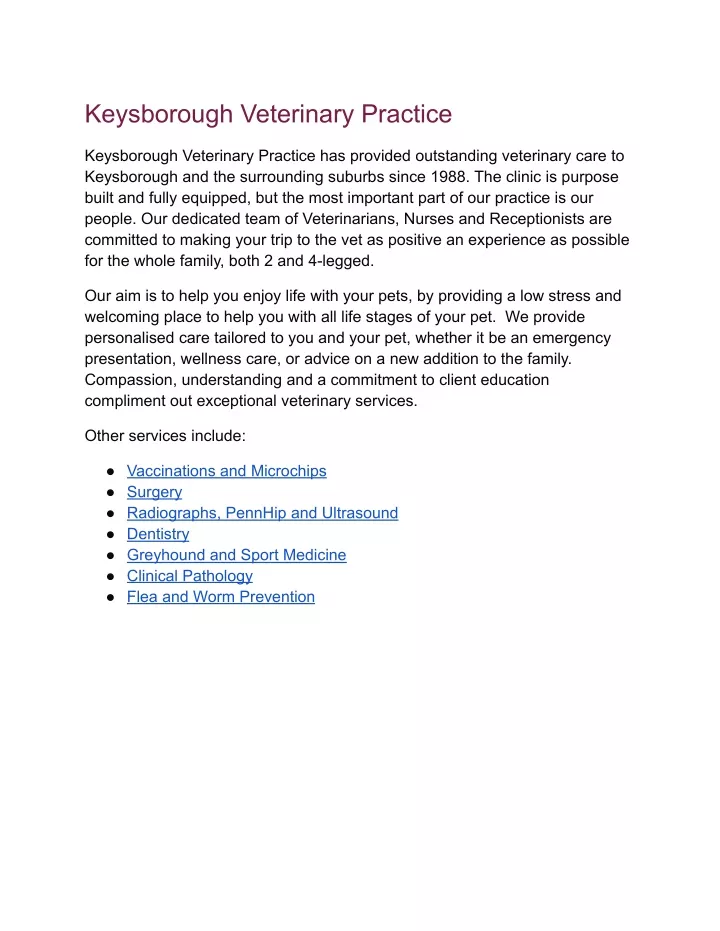 keysborough veterinary practice